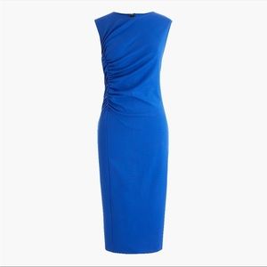 NWT J.CREW Ruched Ponte Sheath Dress Blue (size 2)